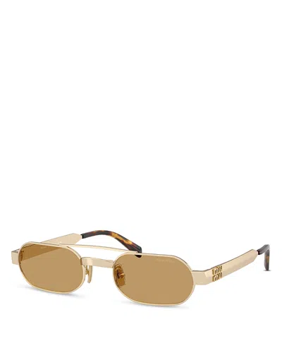 Miu Miu Oval Sunglasses, 52mm In Brown