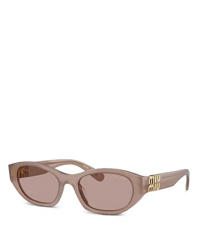 Miu Miu Oval Sunglasses, 53mm In Pink