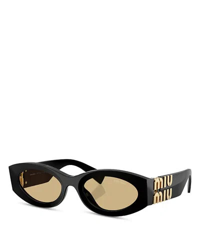 Miu Miu Oval Sunglasses, 54mm In Black