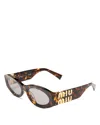 Miu Miu Oval Sunglasses, 54mm In Brown