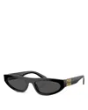 Miu Miu Oval Sunglasses, 56mm In Black/gray Solid