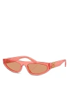 Miu Miu 56mm Irregular Sunglasses In Red/orange Solid