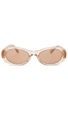 Miu Miu Oval Sunglasses In 粉色