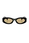 Miu Miu Black Miu Glimpse Sunglasses In Black