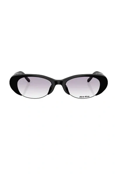 Miu Miu Oval Sunglasses In Black