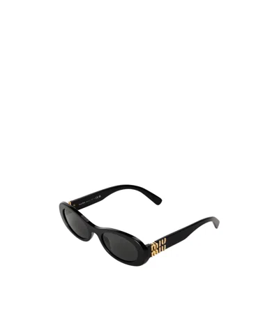 Miu Miu Oval Sunglasses In Black