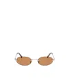 Miu Miu Oval Sunglasses In Brown