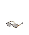 Miu Miu Regard Round-frame Tortoiseshell Acetate Glasses In Gray