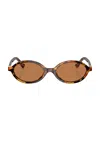 Miu Miu Tortoiseshell-effect Oval-frame Sunglasses In Light Havana