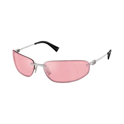 Pre-owned Miu Miu Oval Sunglasses 'pink' | Women's Size Onesize