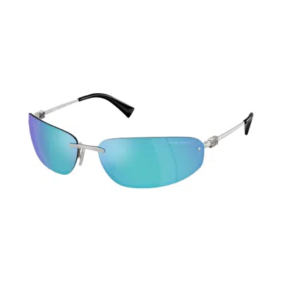 Pre-owned Miu Miu Oval Sunglasses 'silver' | Women's Size Onesize