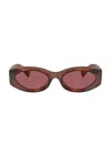 Miu Miu Womens Brown Mu 11ws Oval-shape Acetate Sunglasses