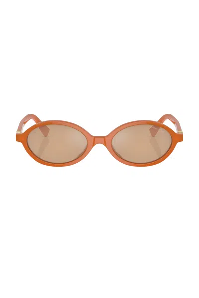 Miu Miu Oval Sunglasses In Nude