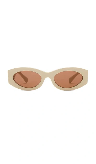 Miu Miu Oval Sunglasses In Neutral