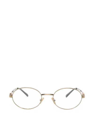 Miu Miu Oval-frame Glasses In Gold