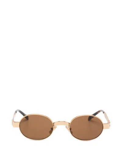 Miu Miu Oval-frame Sunglasses In Gold