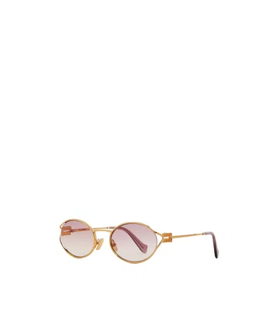 Miu Miu Oval-frame Sunglasses In Brown