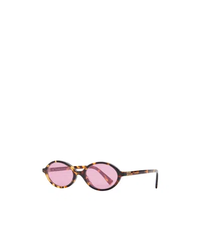 Miu Miu Oval-frame Sunglasses In Pink