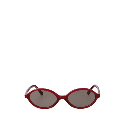 Miu Miu Oval-frame Sunglasses In Burgundy