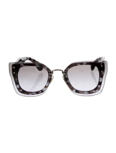 Pre-owned Miu Miu Oversize Gradient Sunglasses In Black