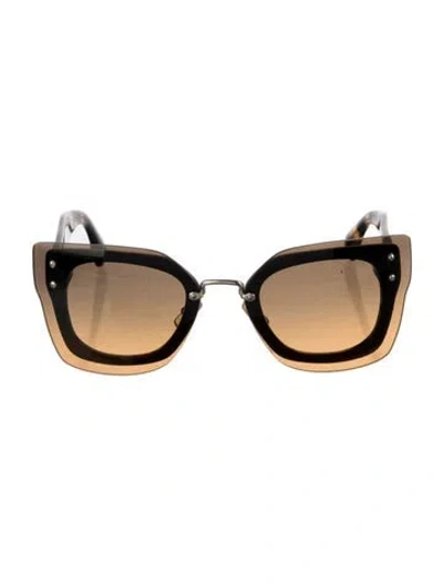 Pre-owned Miu Miu Oversize Gradient Sunglasses In Brown