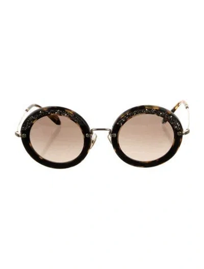 Pre-owned Miu Miu Oversize Gradient Sunglasses In Brown