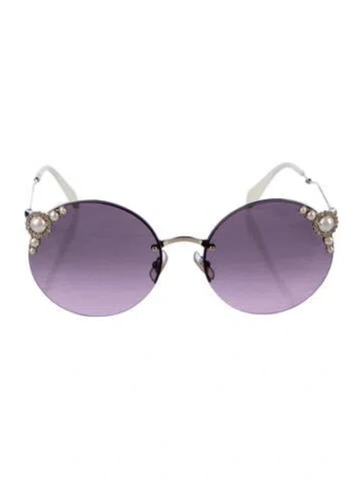 Pre-owned Miu Miu Oversize Gradient Sunglasses In Gold
