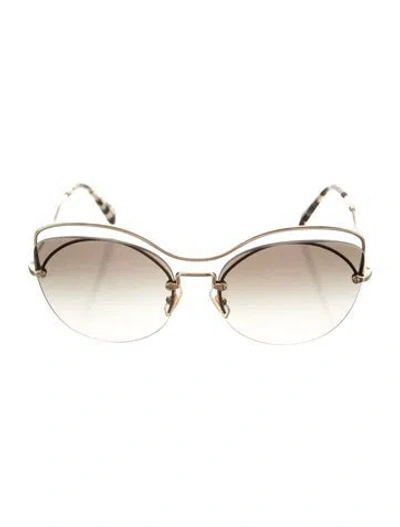 Pre-owned Miu Miu Oversize Gradient Sunglasses In Gold