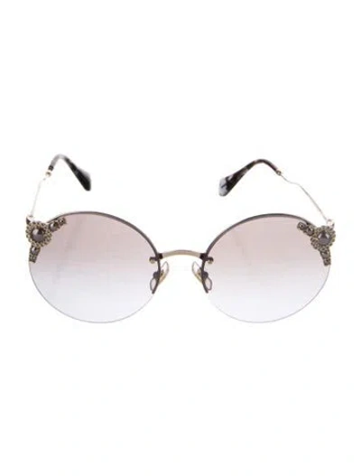 Pre-owned Miu Miu Oversize Gradient Sunglasses In Gold