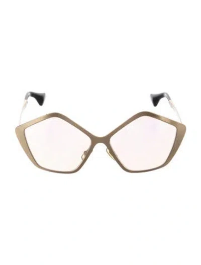Pre-owned Miu Miu Oversize Gradient Sunglasses In Gold