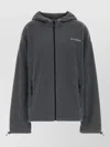Miu Miu Hooded Jacket Elasticated Cuffs Drawstring Hem In Gray
