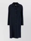 Miu Miu Soprabito Oversize In Misto Mohair Blu Navy Donna