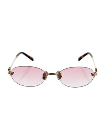 Pre-owned Miu Miu Oversize Tinted Sunglasses In Gold