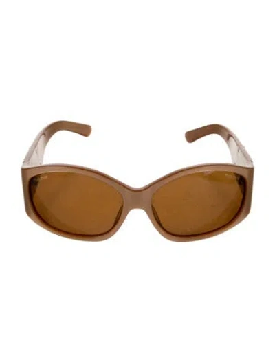 Pre-owned Miu Miu Oversize Tinted Sunglasses In Neutral