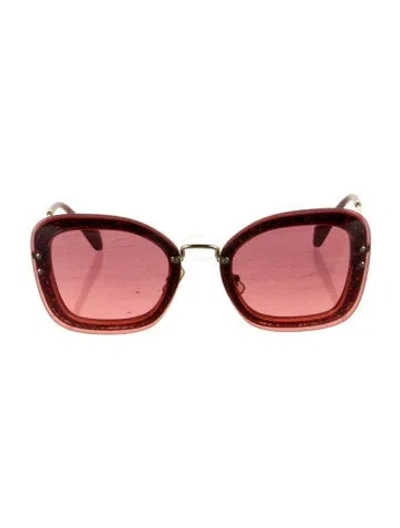 Pre-owned Miu Miu Oversize Tinted Sunglasses In Pink