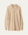 Miu Miu Cashmere Knit Polo Shirt In Albino