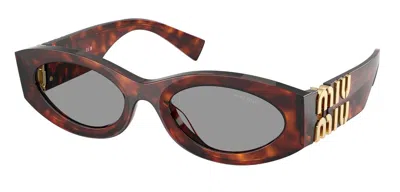 Miu Miu Oversized Cat-eye Sunglasses With Tortoiseshell Pattern In Grey