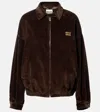 Miu Miu Oversized Cotton Corduroy Blouson Jacket In Brown