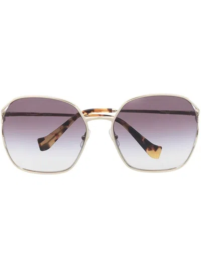 Miu Miu Oversized-frame Gradient-lense Sunglasses In Silver