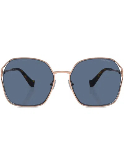 Miu Miu Blue Oversized Ladies Sunglasses Mu 52ws Zvf1v1 60 In Gold