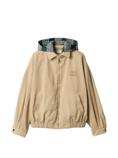 Miu Miu Oversized-jacke In Brown