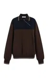 Miu Miu Oversized Two-tone Knit Sweater In Multi
