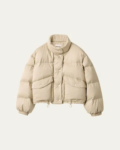 MIU MIU OVERSIZED PONGE PUFFER JACKET