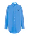 Miu Miu Oversized Poplin Shirt In Blue