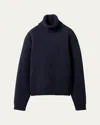 Miu Miu Oversized Shetland Wool Turtleneck Cashmere Sweater In Bleu