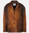 Miu Miu Oversized Suede Jacket In Brown