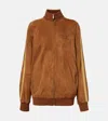 Miu Miu Oversized Suede Jacket In Brown