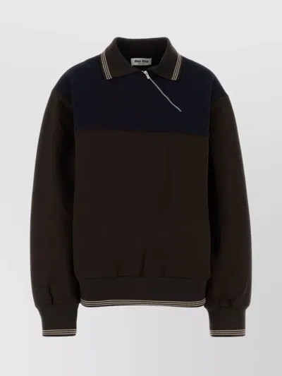 MIU MIU OVERSIZED SWEATSHIRT FEATURING CONTRAST PANEL
