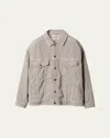 Miu Miu Oversized Velvet Button Down Jacket In F073x Granito