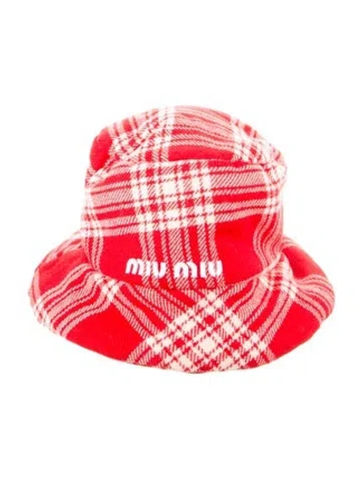 Pre-owned Miu Miu Padded Bucket Hat W/tags W/tags In Red
